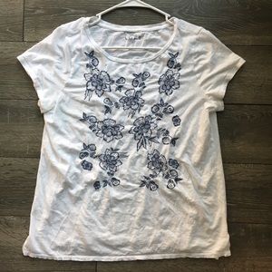Ann Taylor LOFT Floral Short Sleeved Tee